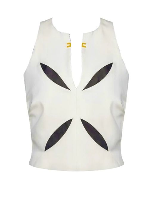 TOP WITH TWO-TONE CUT-OUT ELISABETTA FRANCHI | TO04761E2E84 burro/nero